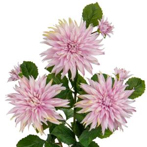 3 stuks roze kunstmatige dahlia's, 75 cm kunstzijden bloemen met lange steel voor bloemarrangementen, faux dahlia's bloemen voor doe-het-zelf bruiloft party middenstuk huis kantoor