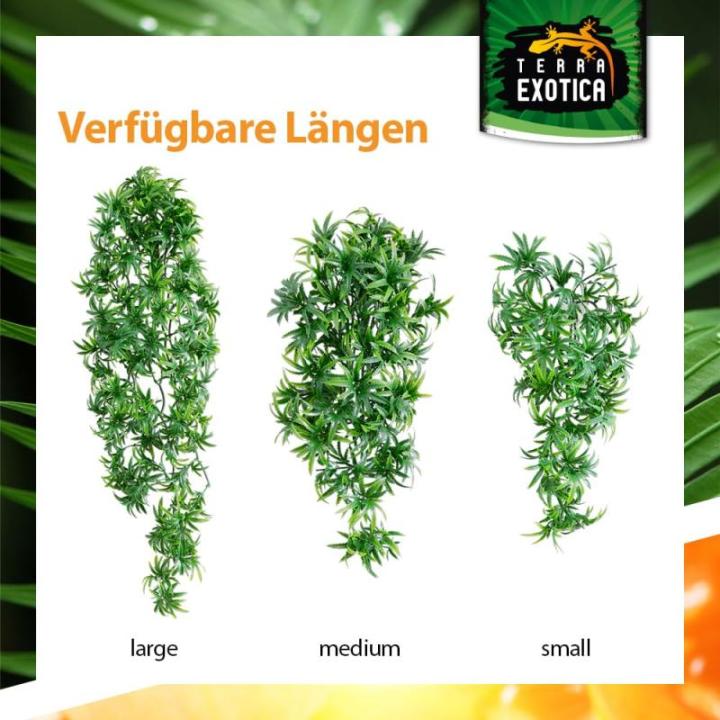 Kunstplant cannabis/hennep, hangplant voor terraria, als verstopplaats voor je terrarium, The Wind Claw Blaven, wijnstok 30-60 cm (medium 40 cm)
