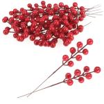 25 x decoratieve takken, decoratieve kleine takken met bessen, decoratieve takken als tafeldecoratie, knutselaccessoires voor doe-het-zelfwerkzaamheden (25 stuks, enkele rode besse