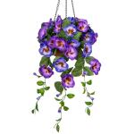 Pansy Kunstbloemen als echte viooltjes, hangende planten, kunstbloemen, Pansy met hanglamp, hoogte 70 cm, kamerplant, struik, decoratieve plant, groene plant
