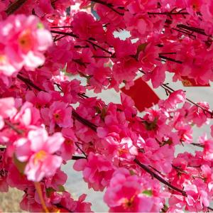 Japanische künstliche Kirschblütenbäume, große rosa Pflanze, Wunschbaum, handgefertigte künstliche Seidenblumen, Party, Restaurant, Einkaufszentrum, Dekoration, 2,5 x 2,2 m/8,