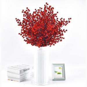 Künstliche Stiele, Weihnachtsbeeren, Zweige für Weihnachtsbaum, Kranz, Dekorationen, Frühlingsfest