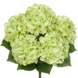 Grote hortensia, kunstbloemen, lichtgroen, realistische hortensia, boeket, kunstbloemen, zijde, hydrangea, bloemstukken, echte touch, kunsthortensia voor bruiloft, kantoor, café, 
