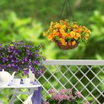 Künstliche Hängende Blumen Für Den Außenbereich – Hängende Blumenkörbe Für Draußen, Hängender Gänseblümchenkorb-Blumentopf | Künstlicher Hängender Blumenkorb Für Zu