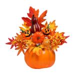 Halloween-Kürbisse, Ahornblätter, Ornament, Herbsternte, Dekor, neuartiges dekoratives Handwerk, Esstisch-Mittelstück für Geschäft und Büro, Style F