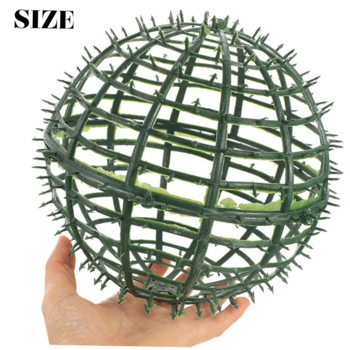 12 STK Blumenarrangement Topiary-käfigrahmen Drahtkugel Rahmen Aus Buchsbaum-formschnitt Stubenwagen Halter Für Blumengraskugeln Topiary-Kugel Faux Anlage Ball Green Plastik