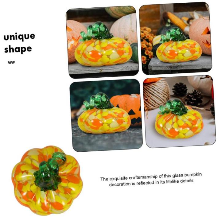 4 Stück Kürbishandwerk Kürbis-Requisite Kürbis im Herbst Kürbis-Tischdekoration Halloween Dekoration Herbst Dekoration bastelset Szenenlayout Glas Kleiner Kürbis Hausbedarf