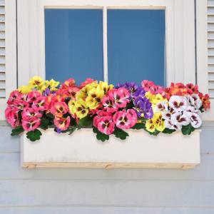 10 bundels kunstbloemen zoals echt balkon, kunstbloemen, buiten, uv-bestendig, weerbestendig, kunstbalkonplanten, balkonbloemen voor huis, vensterbank, decoratie (gemengde kleur/ro