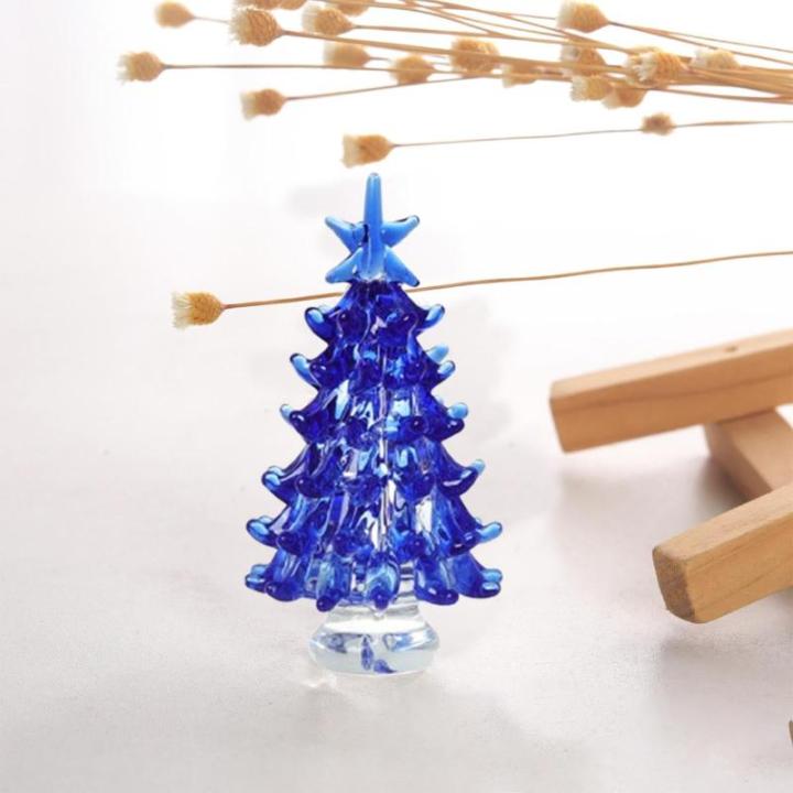 Glazen kerstversiering, tafelkerstboom, miniatuur kerstfiguur, verzamelaarskunst, glazen beeldje, tafelkerstboom, poppenhuis, miniatuur winterfiguren voor kerstdecoratie