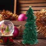 Einzigartiges Federbaum-Design, festlicher Tafelaufsatz, Weihnachtsdekoration, handgefertigte Figur mit Sternaufsatz, Ferienhaus für Neujahr, Grün