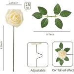 25 stks Echt uitziende Nep Rose Hoofd, Faux Bloemen Realfor DIY Bruiloft Boeketten Centerpieces Arrangementen Party Home Decorations, Beige