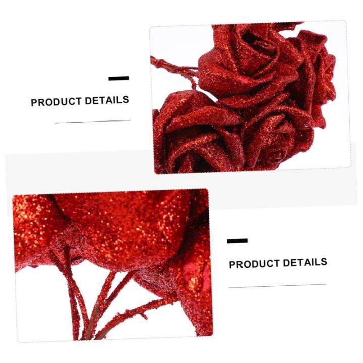 50 Stück Rosenkopf Realistisches Blumenstraußdekor Künstliche Rosenköpfe Simulationsblumenstrauß Künstlicher Blumenstrauß Staubblatt Künstlicher Rosenstrauß Sport Rot