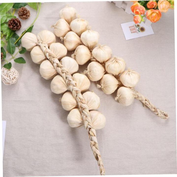 3 Sätze Künstlicher Knoblauch Gefälschter Knoblauch Gefälschtes Gemüse Knoblauch Fotografie Requisiten Knoblauch-Modell Schaumgemüse Knoblauchzopf Künstlicher Kohl 2 Stück 