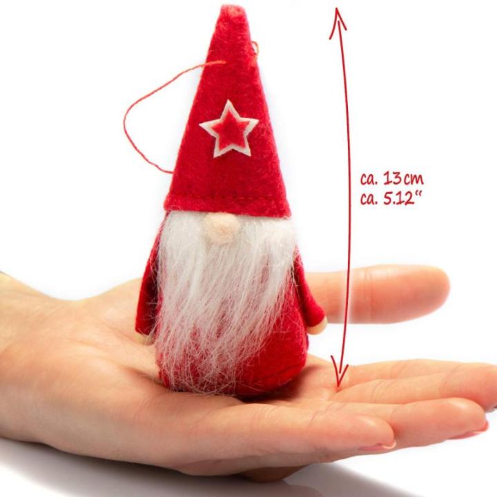 12x Premium Kerstman 12cm - decoratie voor de kerstboom, kerstboomfiguur als boom, kerstversiering of cadeau