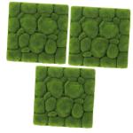 3 Stück Simulierte Moosdekoration Quadratischer Grasteppich Künstliches Moos Pflanzendekor Künstliches Grünes Moos Gefälschte Moosmatte Wandmoos Ornament Künstliches Moos