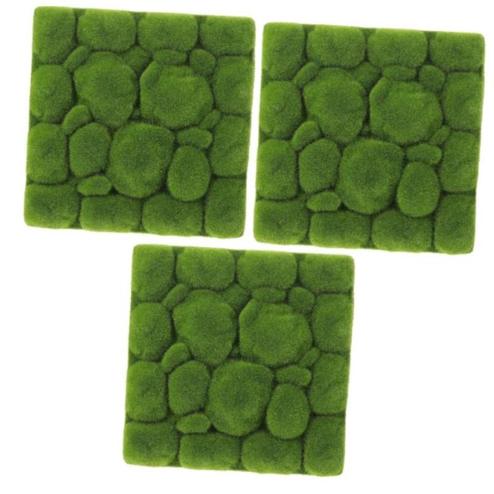 3 Stück Simulierte Moosdekoration Quadratischer Grasteppich Künstliches Moos Pflanzendekor Künstliches Grünes Moos Gefälschte Moosmatte Wandmoos Ornament Künstliches Moos