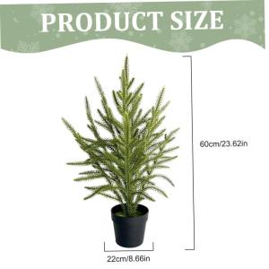 Künstlicher Weihnachtsbaum 23.6 Tall Norfolk Pine Stängelbaum mit schwarzem Topf, realistische Kunstpflanzen innen umweltfreundliche Plastik-Weihnachtsdekoration Wohndekoration