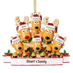 Gepersonaliseerde kersthangers met 2/3/4/5/6/7/8 familienamen - 2023 kunsthars kerstboomversiering gepersonaliseerde familie, partners en vrienden 6
