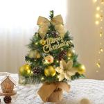 Kleiner Weihnachtsbaum mit Beleuchtung Mini Weihnachtsbaum Klein Geschmückt LED Tisch Tannenbaum Künstlich Klein mit Lichterkette Weihnachtsbäume mit Weihnachtsdeko DIY Tischdek