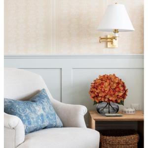 Kunsthortensia bloemen in vaas, echte touch nep hortensia bloem in glazen vaas met faux water zijde oranje faux bloemstuk voor thuis badkamer bruiloft decoratie