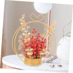 künstlicher Blumenkorb künstliche rote Beeren Hochzeitsornament Wohndekoration Verlobungsornament künstliche blüten büro Dekoration Neujahrsgeschenk Desktop-Dekor Eisen