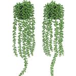 2 Stuks Nep Opknoping Planten Nep Potten Parels Vetplanten Kleine Faux Planten Voor Indoor Outdoor Plank Muur Decor