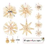 40 stuks strosterren hangers, grote strosterren, kerstboomversiering, stroornamenten, kerstboom, top, ster, vakantie, hanger voor Kerstmis, thuis, feestdecoratie