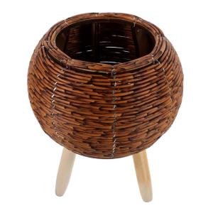 Rattan-Blumenständer Dreieckige Halterung Blumentopf-Tisch 2 Stück, Blumentopf-Aufbewahrungshalterung Geflochtener Korb Dekorativer Haushaltskorb, Pflanzgefäße for Zimmerpflanz