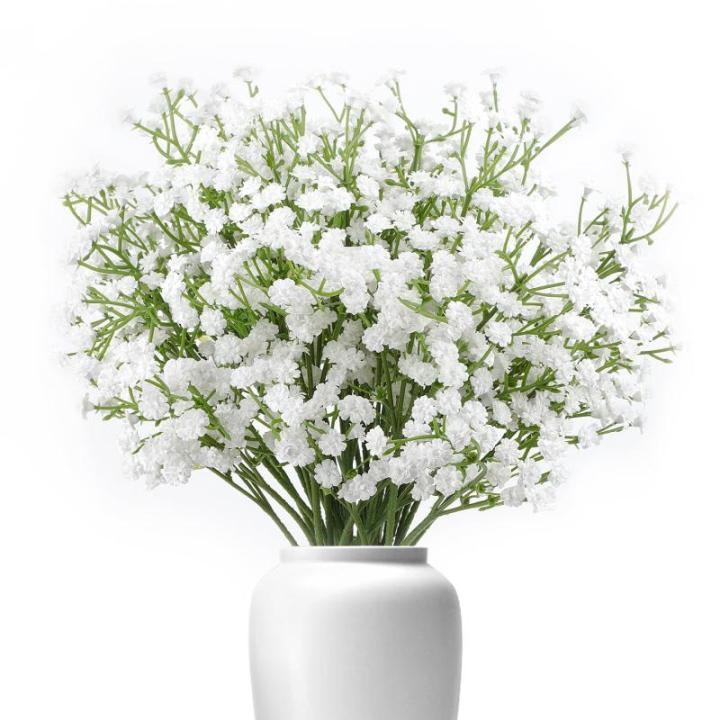 Kunstmatige Gypsophila Witte Nepbloemen Gypsophila Mini Babys Adem Baby Adem Bloemen Kunstmatige voor Bruiloft Thuis DIY Boeket Party Decoratie