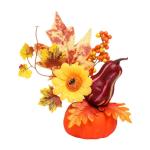 Halloween-Kürbisse, Ahornblätter, Ornament, Herbsternte, Dekor, neuartiges dekoratives Handwerk, Esstisch-Mittelstück für Geschäft und Büro, Style B