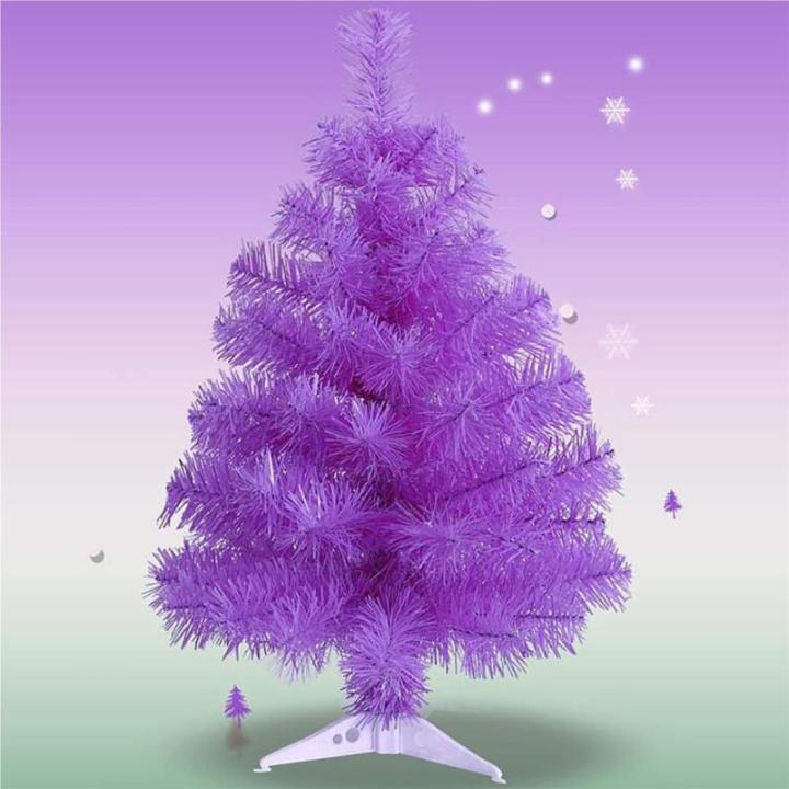 Leichter Tisch-Weihnachtsbaum mit Ständer for kleine Weihnachtsdekoration, PVC-Tannenbaum, Kleiner Weihnachtsbaum, mehrfarbiger künstlicher Weihnachtsbaum(Purple,60cm/2ft)