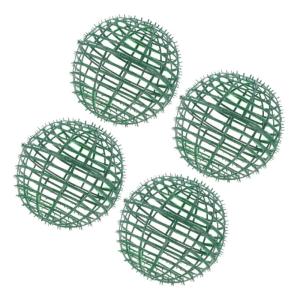 4 Stück Plastikkugelständer Blase Graskugelständer Buchsbaumkugelstützkäfig Hochzeitskugelständer Buchsbaumkugelständer Drahtkranzring Pflanzenkugelhalter Abs Dunkelgrün
