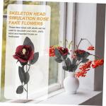 10st Schädel Stieg Halloween-Spielzeug Künstliche Rosen Halloween-blumendekor Halloween Tischdekoration Halloween-blumenstrauß Blumenstrauß Für Halloween Seidenrosenblume Plas