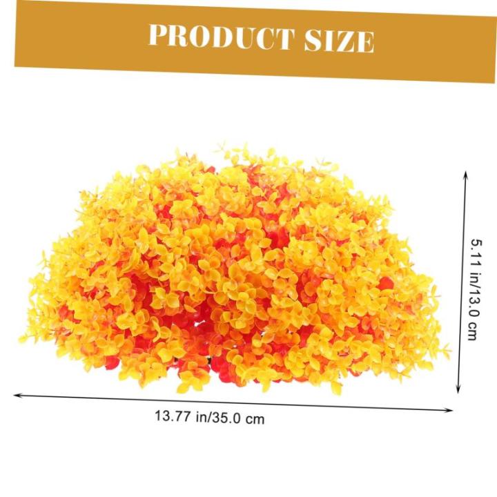 2 stuks eucalyptus grasbal groen klein gras vormsnijballen voor decoratie buiten gras buiten faux-mum bal plafond grasbal oranje plastic