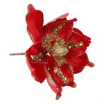 Glitzernder Weihnachtsstern, Weihnachtsbaumschmuck, hängende Dekoration für Weihnachtsbaum, Hochzeit, Party, Kranz, Dekoration (rot)