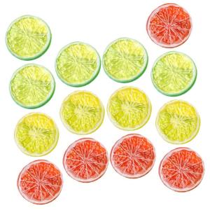 75 STK Nachahmung Einer Zitronenscheibe Früchte Flatback-cabochons Gefälschte Zitronenscheiben Simulation Von Fruchtscheiben Orange Bezaubert Bilder Gefälschte Grapefruit PVC