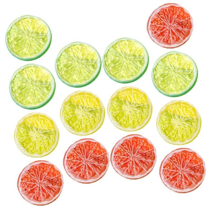 75 STK Nachahmung Einer Zitronenscheibe Früchte Flatback-cabochons Gefälschte Zitronenscheiben Simulation Von Fruchtscheiben Orange Bezaubert Bilder Gefälschte Grapefruit PVC