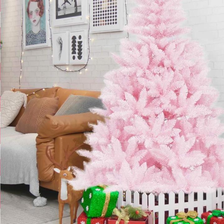 6ft Einzigartige Weiß Weihnachten Baum Künstliche Weihnachten Baum Mit Metall Ständer Für Indoor Und Outdoor Dekoration Modische，Pink-150cm