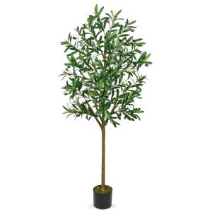 150 cm, olijfboom, kunstplant, grote , , nep plastic planten in pot, kunstboom, als echt voor woondecoratie, kamerdecoratie, slaapkamerdecoratie