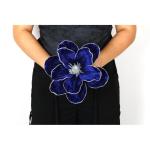 große Glitzer-Weihnachtsblumen, 6 Stück, künstliche Magnolien-Blumen, Samt, gefaltet, Weihnachtsbaum, Blumen, Dekorationen, Weihnachtsbaum, Neujahr Home Ornamente (Blau)