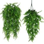 2-Pack Kunstmatige Hangende Planten nep Klimop Bladeren Boston Ferns Perzisch Rotan voor Binnen Buiten,Groen Woondecoratie Faux Wijnstok voor Tuin/Slaapkamer/Boerderij Esthetische 