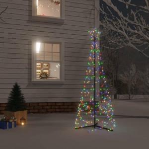 LED Weihnachtsbaum Aussen Kegelform Weihnachtsbaum Metall Groß Mehrfarbig 200 LEDs Tannenbaum Lichterbaum Weihnachtsdeko Aussen Weihnachtsbaum Tanne 180 cm