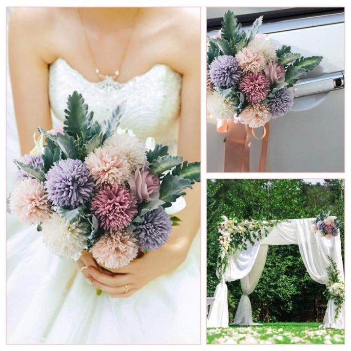 8 stuks boeket, , boeket, decoratie, roze, oranje, wit, paars, dahliabloem, hortensia, voor decoratie, bruiloft, huis, kantoor, feest, café