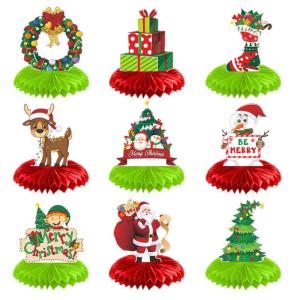 Weihnachts-Tischdekorationen, weihnachtliche Tafelaufsätze für Tische | Schreibtischdekoration, Tischschilder, Weihnachtsbasteleien | Tischdekoration aus Papier, Heimdekoration,