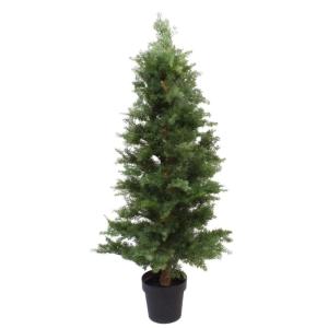 Cedar 7506-7505-7504-7503-7502-7501 Künstlicher Zypressen-Formschnitt-Baum, UV-geschützt, Kunststoff, Zedernholz Extra Buschig, 130 cm