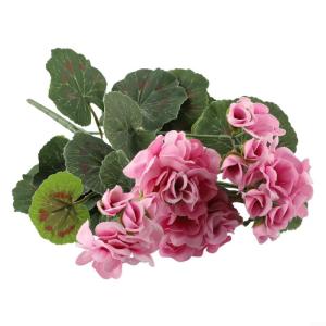 Künstliche Geranien, Blumen, künstliche Pflanze, Geranie, Strauch, Blumen, künstliche Flora, Heimdekoration, Zubehör, künstliche Pflanzen (lila)