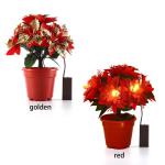 Künstlicher Weihnachtsstern Im Topf mit Licht, Künstliche Bonsai-Blume, Topfpflanze mit Topf für Weihnachtsfeier, Weihnachten, Urlaub, Zuhause, Esstisch, Büro, (B)