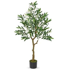 120 cm, olijfboom, kunstplant, grote , nep plastic planten in pot, kunstboom, als echt voor woondecoratie, kamerdecoratie, slaapkamerdecoratie