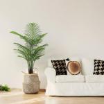 , grote kunstplant, 140 cm, kunstpalm, echt uitziende kunstboom, grote areca palm voor balon, slaapkamer, kantoor, tuin, bruiloft, feest, decoratie (2 stuks)