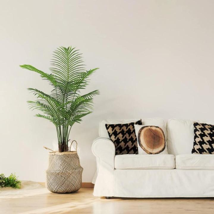 , grote kunstplant, 140 cm, kunstpalm, echt uitziende kunstboom, grote areca palm voor balon, slaapkamer, kantoor, tuin, bruiloft, feest, decoratie (2 stuks)